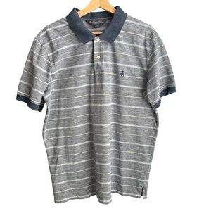 Brooks Brothers Men's Slim Fit Cotton and Linen Stripe Polo Shirt Size XL Logo